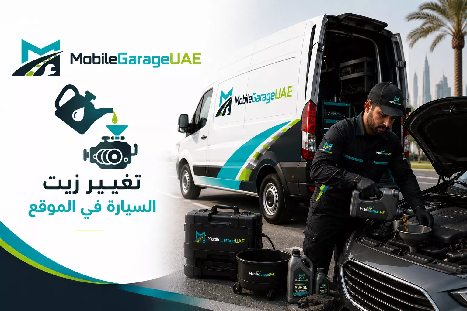 تغيير زيت السيارة في الموقع